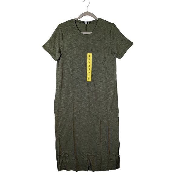 Jessica Simpson Dresses & Skirts - TShirt Dress Short Sleeve Midi Jessica Simpson Green S Crew Pockets Casual Layer